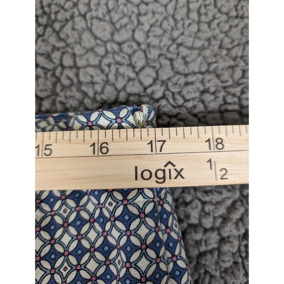 Talbots Pants Heritage Womens 12 Blue & Pink Cropped Ankle Diamond Geometric - Picture 8 of 9